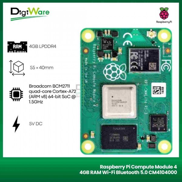 Jual Raspberry Pi Compute Module 4 4GB RAM 2.4/5.0GHz Wi-Fi Bluetooth 5 ...