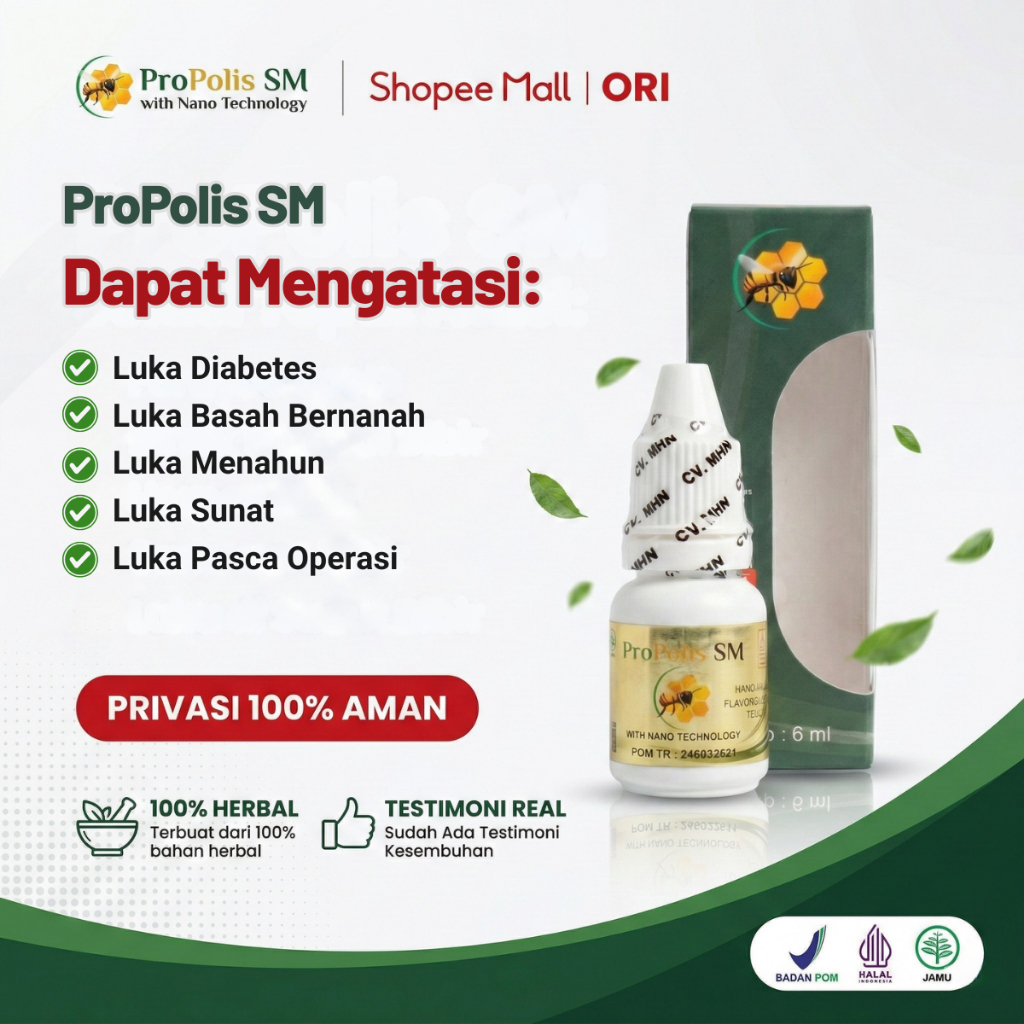 Propolis SM - Obat Luka Diabetes Penyakit Gula Darah Tinggi Kencing Manis, Pengering Luka Bernanah PALING AMPUH EFEKTIF Tapi SETIAP ORANG HASILNYA BERBEDA