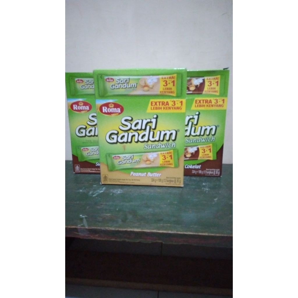 Jual 12 Pcs Biskuit Sandwich Roma Sari Gandum Rasa Susu Cokelat, Peanut ...