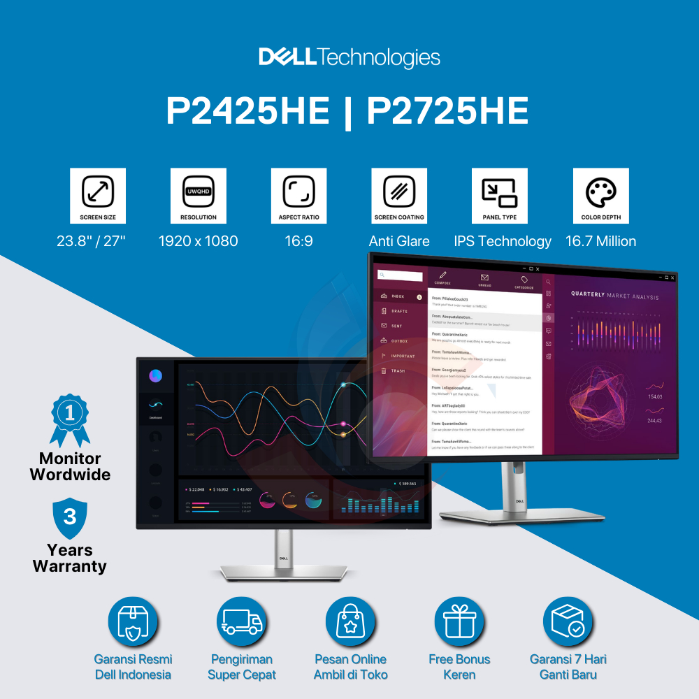 Jual Dell Pro Plus USB-C Hub Monitor 24