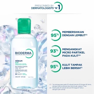 Bioderma Sebium H2O 250 Ml Micellar Water Untuk Kulit Kombinasi Berminyak Berjerawat
