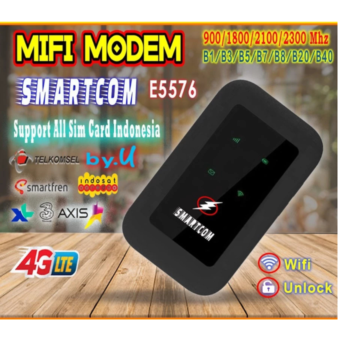 SMARTCOM Modem Mifi Wifi 4G SME5577 Unlock All Operator E5577 Garansi Resmi