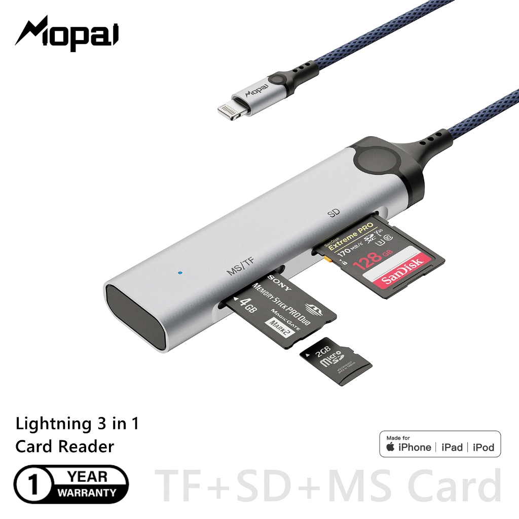 Jual Mopai - KT411 iPhone MFi / iPad To MS/SD/TF Card 3in1 Card Reader ...