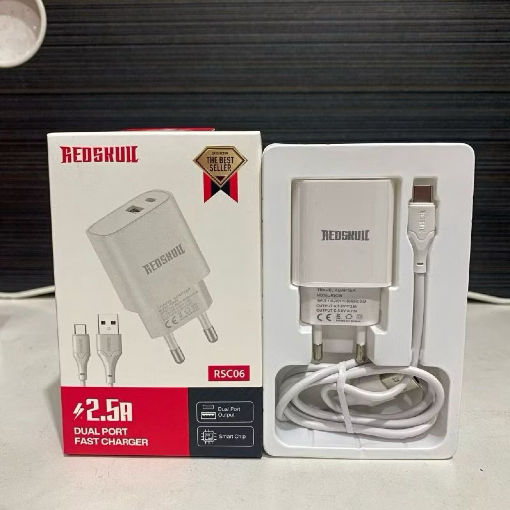 Jual Redskull RSC06 Travel Charger Type-C 2.5W Fast Charging Dual USB ...
