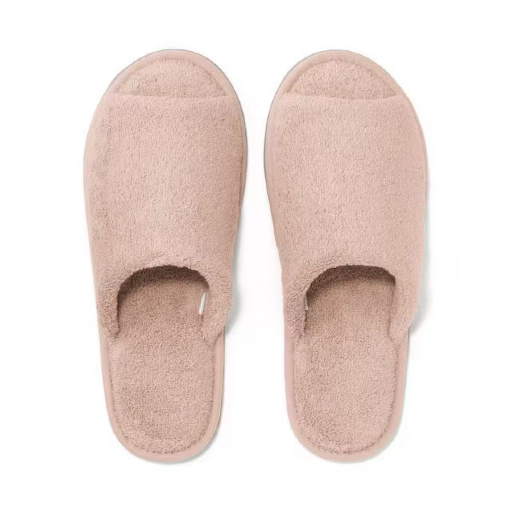 Jual [Pre Order] MUJI - Washable Cotton Pile Slippers, Front Opening ...