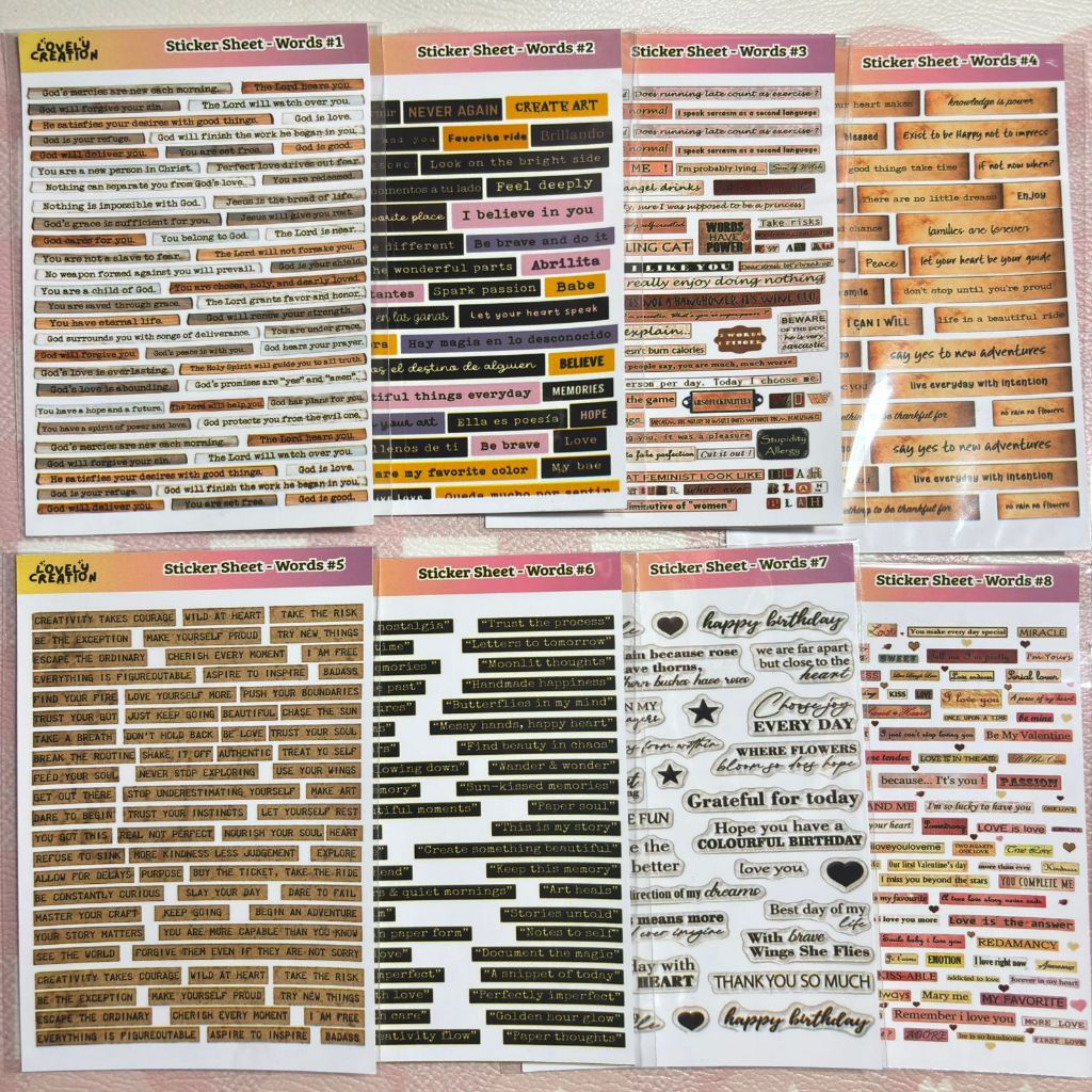 Jual {LC1024} STICKER SHEET QUOTES STICKER WORDS | TEMPELAN DECO ...