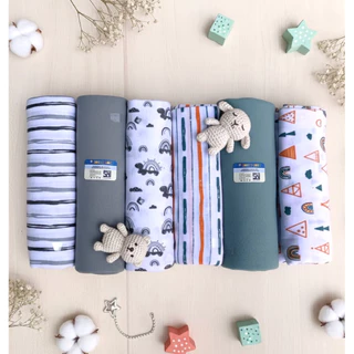 6 Pcs Bedong Bayi Baru Lahir Bahan Lembut Kaos Katun Pe Double Ukuran Jumbo 90x110 Cm SNI
