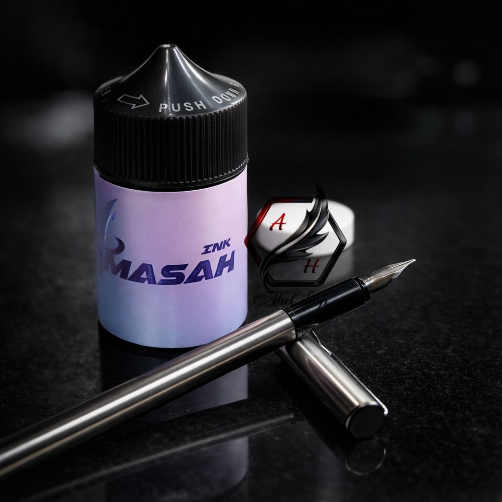 Jual Fountain Pen Kalam kaligrafi japan Nib 1 Mm tinta Masah Ink 60 ml ...