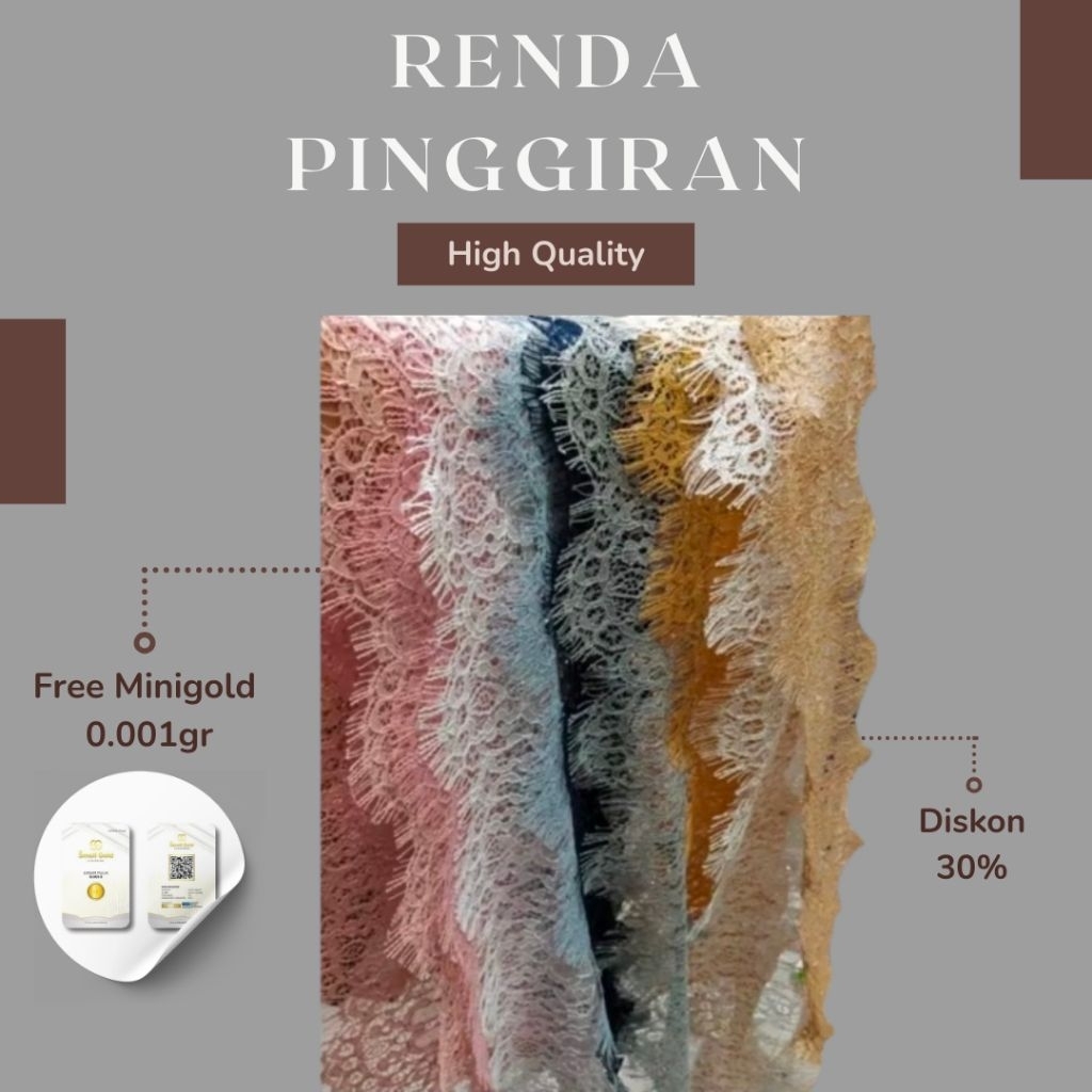 Jual Kain Renda Pinggiran / Renda Kumis / Brokat Renda Tepi Kebaya ...