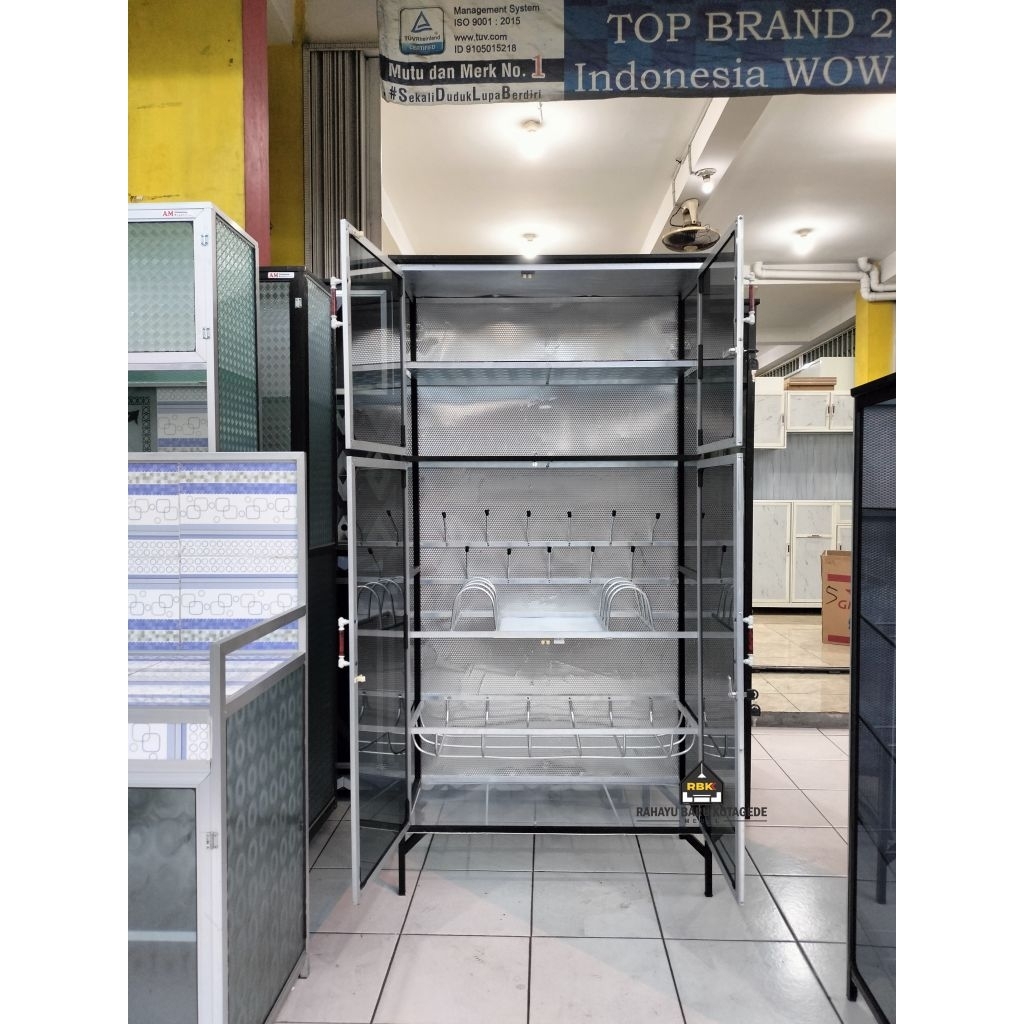 Jual Rak Piring Box 2 Pintu Lemari Dapur Alumunium Rak Piring Murah ...