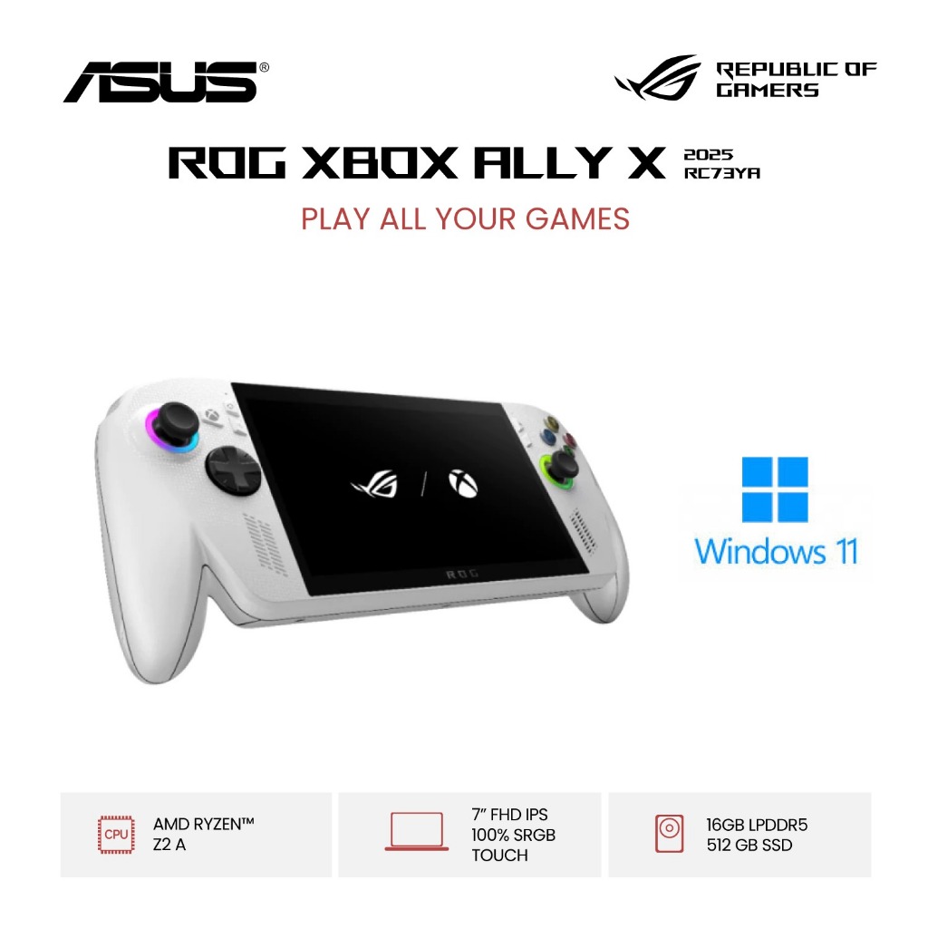 Jual ASUS ROG Xbox Ally (2025) RC73YA-Z2AA30A6W – White [AMD Ryzen Z2 A ...