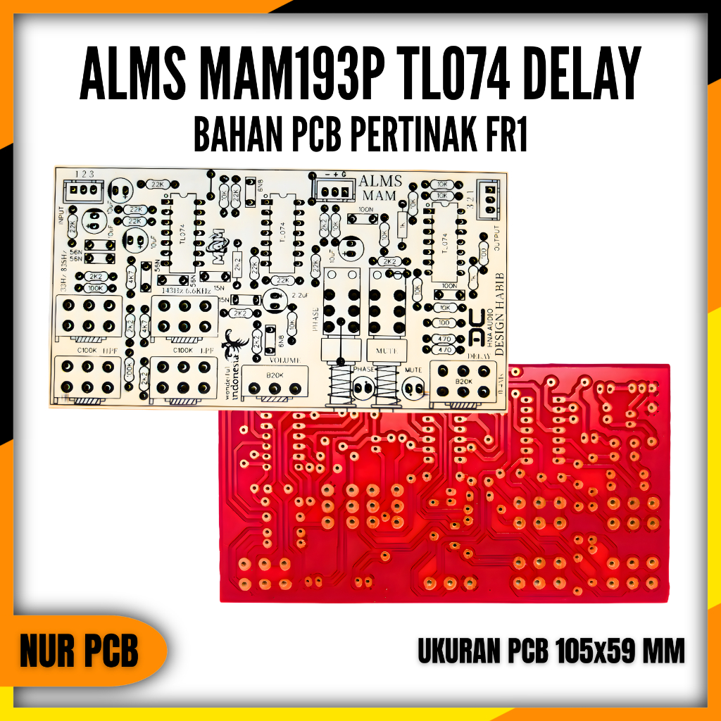 Jual PCB ALMS MAM193P 24dB Mono Delay TL074 Filter Subwoofer Crossover ...