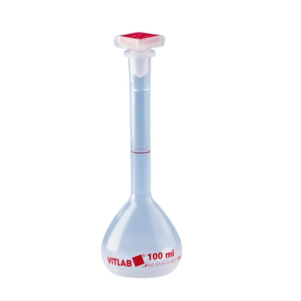 Jual Volumetric Flask 100 ml Labu Ukur Plastik PP PMP Class A B Wtih NS ...