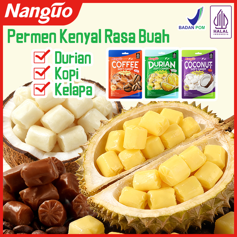 Jual [halal & bpom] Nanguo Permen Durian Permen Kopi & Permen Kelapa ...