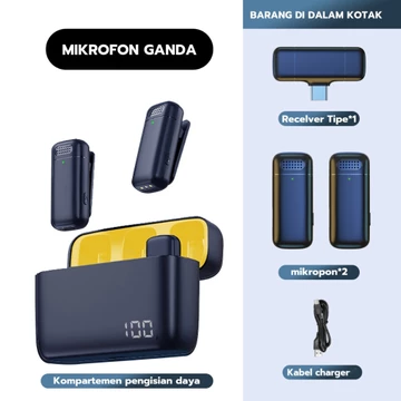 Microphone Bluetooth Mikrofon Nirkabel Lavalier Tanpa Kabel Hp Lapel Mic Wireless Clip On