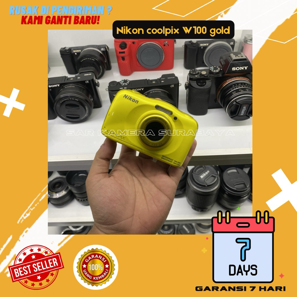 Jual Kamera pocket camdig nikon W100 mulus normal anti air | Shopee ...