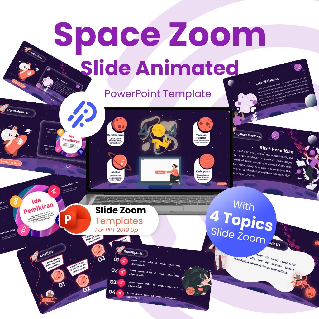 Jual Space Slide Zoom PowerPoint Template | Premium | Shopee Indonesia