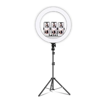 Paket Set Ring Light Jumbo 45cm Tripod 2m 3 Phone Holder HP Studio Live Tiktok Shopee Blog Vlog