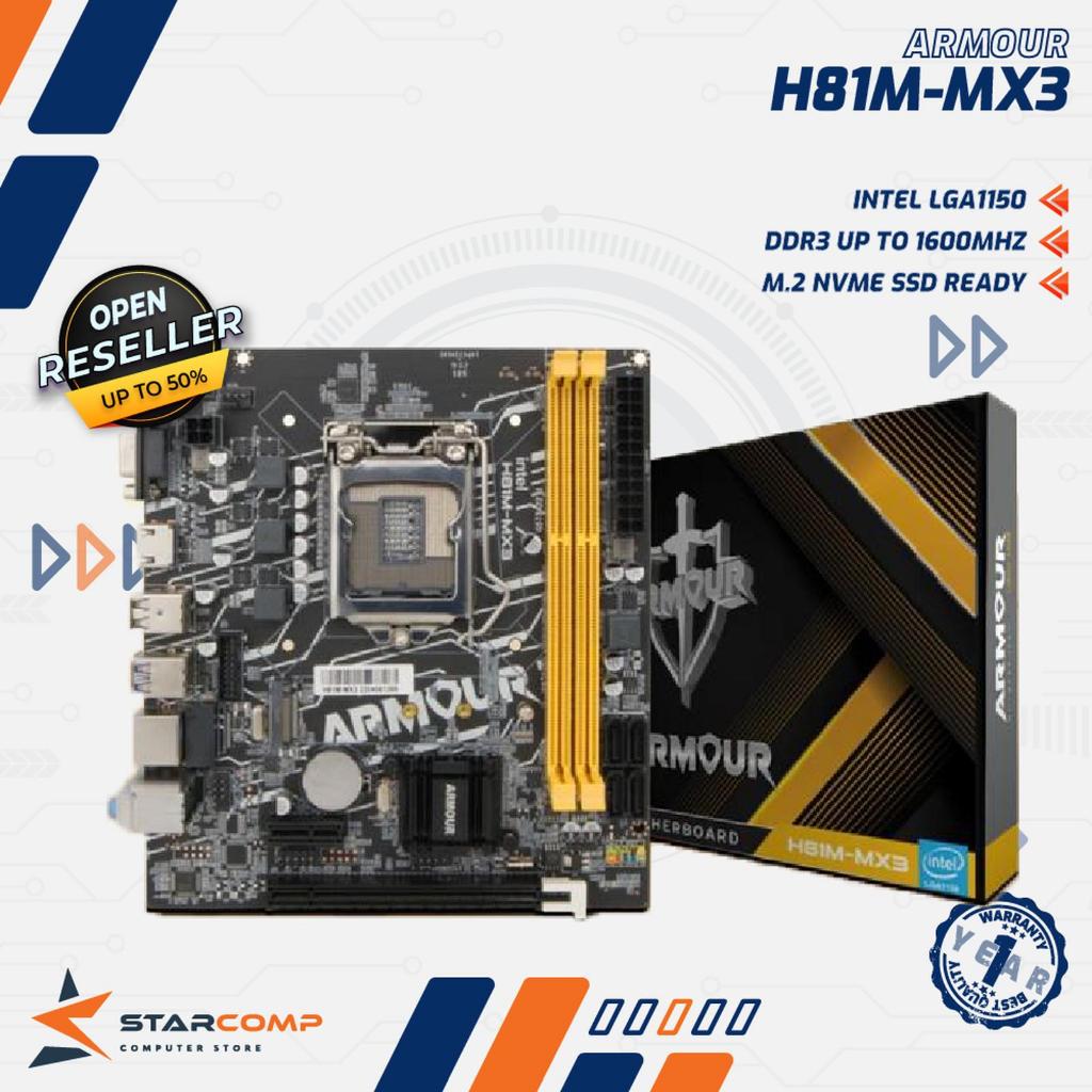 Jual ARMOUR H81M-MX3 Mainboard Intel LGA 1150 H81 DDR3 M.2 Nvme M-ATX ...