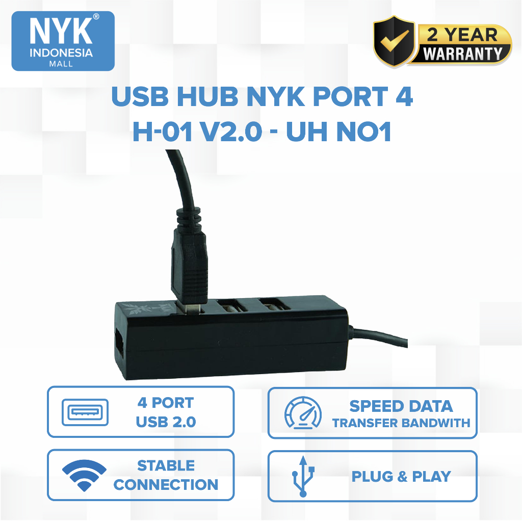NYK USB HUB H-01 Port 4 v2.0 COD HUB bergaransi Docking Station Data transfer Mobile phone macbook android iphone ipad tab MHL (2)