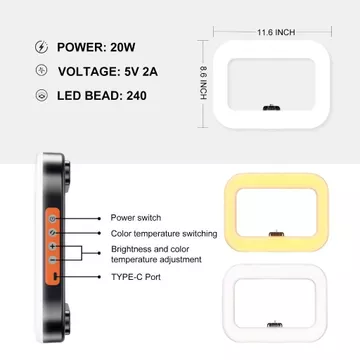 Lampu Ring Light YM200 Universal Lampu Live Portable Model Petak