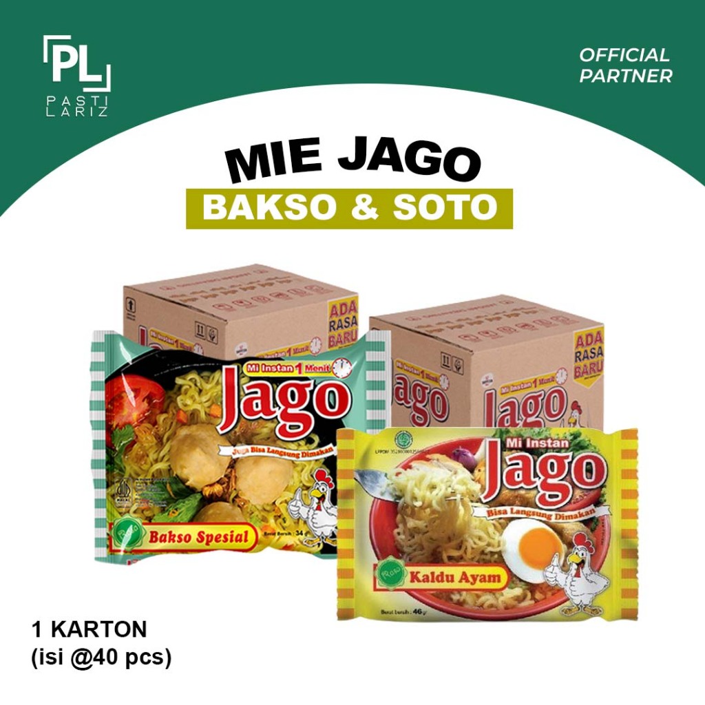 Jual [2 DUS isi 80pcs] MIE JAGO Bakso + Kaldu - Mie Instant Kuah Rasa ...