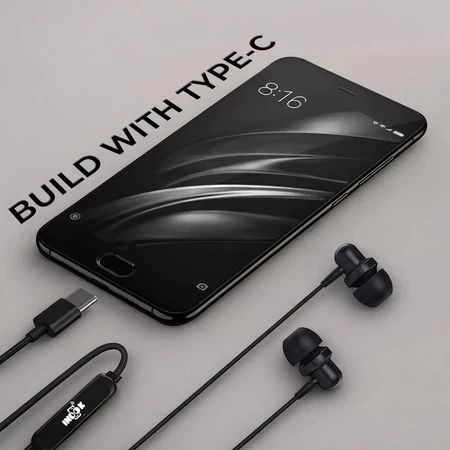 Headset INDOK B-09+ Type C dengan konektor USB-C dan desain ringan