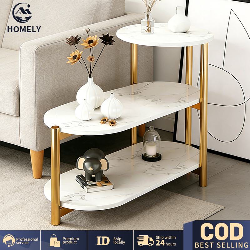 COD Meja Minimalis Bufet Marmer Kemewahan Ringan  Meja Kopi Meja Nakas Meja Tamu Furniture Ruang Tamu Meja Bundar Bulat Ruang Tamu Meja Pojok Bunga