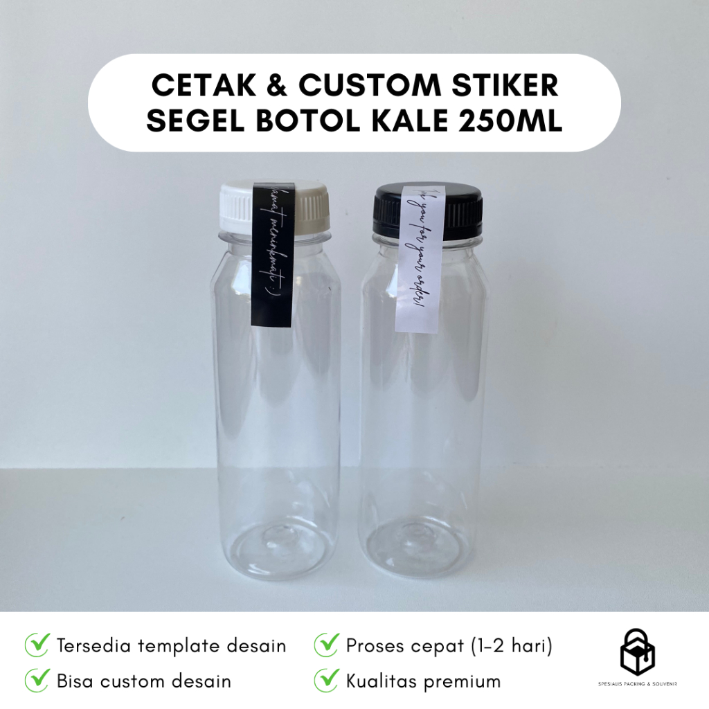 Jual Cetak Custom Stiker Segel Botol Kale 250 ml | Print Label Sticker ...