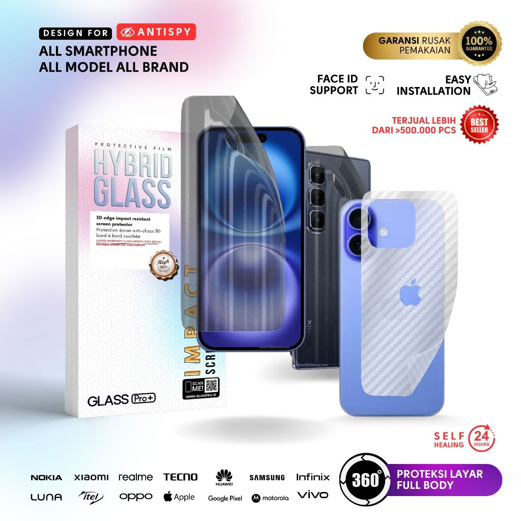 Jual GLASS PRO Hybrid Glass Anti Spy Premium Hydrogel Privasi Pelindung ...