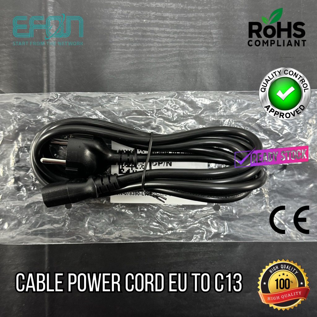 Jual Kabel Power cord C13 to EU AC- CPU 1.5m SNI tebal 3x0,75mm 16A CE ...