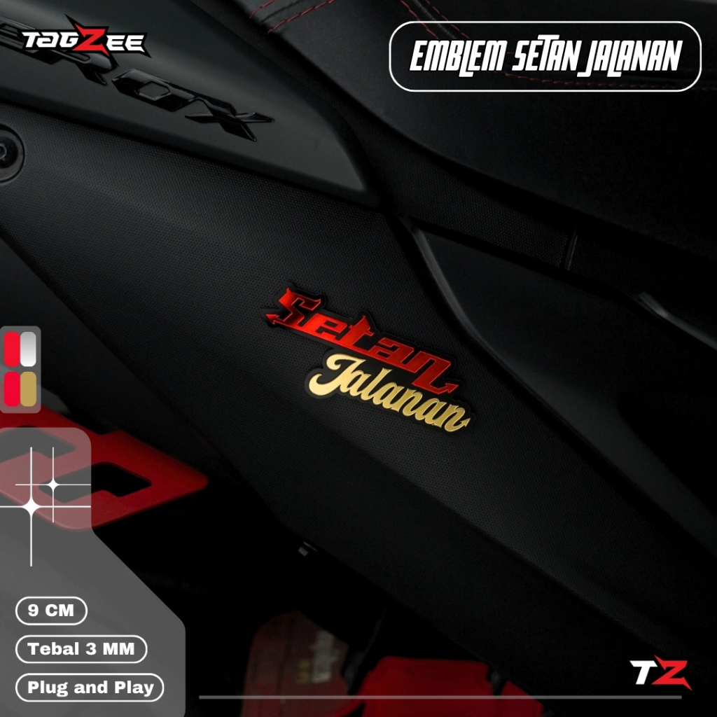 Jual Sticker Emblem Motor/Mobil Akrilik 3D Mirror Tulisan SETAN JALANAN ...