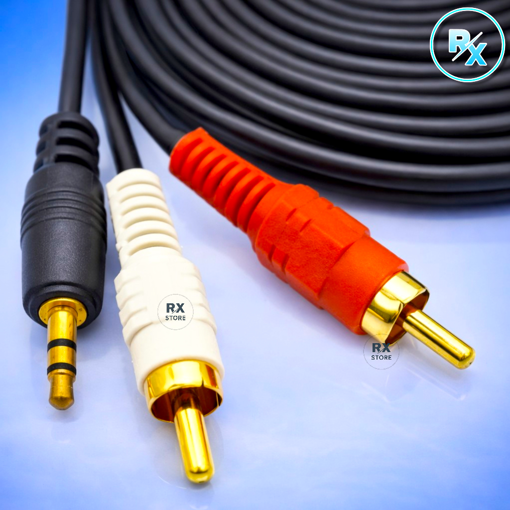 Jual [1.5M] Kabel Aux AV RCA 2in1 1.5M To Jack 3.5MM RC-150 Cable Jack ...