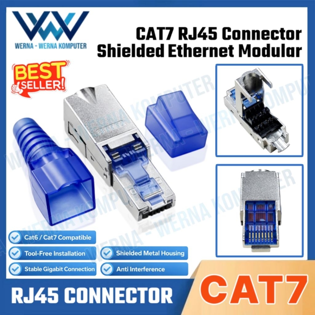 Jual RJ45 CAT7 Connector Shielded Ethernet PlugRj45 Connectors Cat 7 ...
