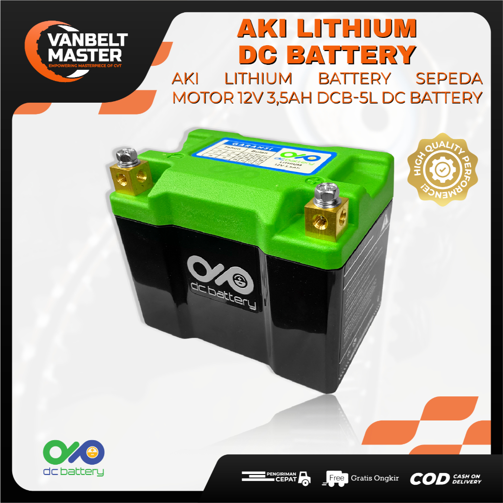 DC Battery Aki Accu Motor Lithium Mio J M3 S Z Soul GT Fino Xride Gear Aerox Xeon 110 115 125 Karbu Fi Grande DCB-5L