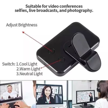 Caseme Ring Light Clip PL4 PRO LED 360° Lampu Selfie Portable 3 Mode