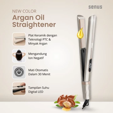 Senus Hair Straightener Catokan Rambut Ion Negatif LED Plat Keramik PTC Auto Off 30 Menit