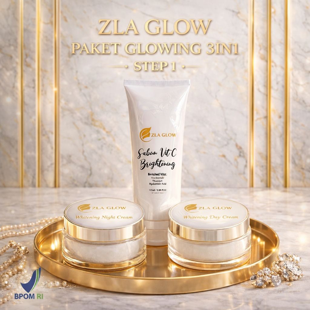 ZLA GLOW  PAKET BUNDLE  3 in 1 Step 1(Sabun Vit C/ sabun flek 60gr)