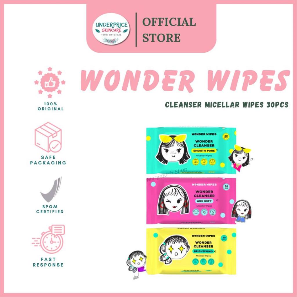 WONDER WIPES Cleanser Micellar Wipes - Tissu Pembersih Makeup 30 Sheets