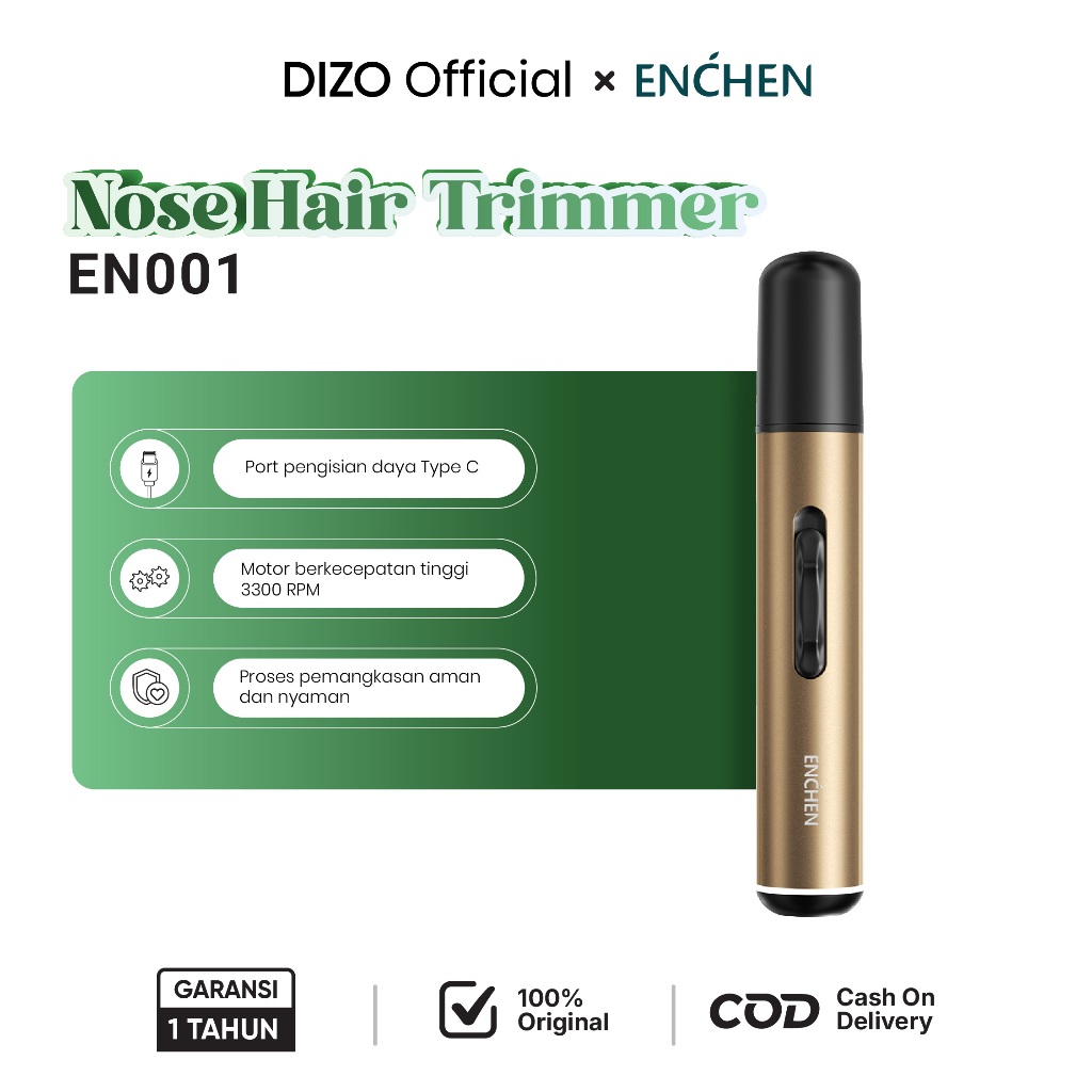 Jual ENCHEN EN001 Electric Nose Hair Trimmer Rechargeable Type-C ...