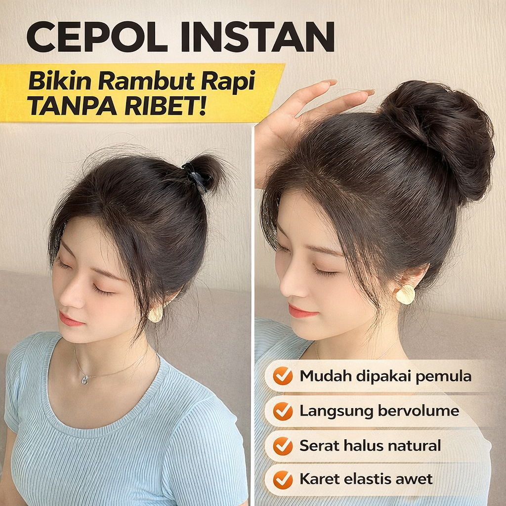 Jual KOREAN FUN BUN / CEPOL RAMBUT WIG Palsu Sanggul Wanita Hair Bun ...