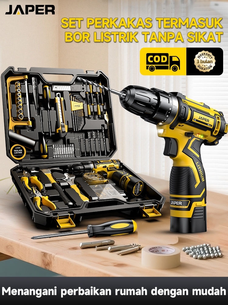 Jual JAPER Kit Alat Bor Baterai Genggam Kit Alat Bor Listrik dengan ...