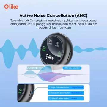 Olike Cm02 Microphone Clip Magnetic Wireless Dual Plug (Lightning Type C) Anc Microphone