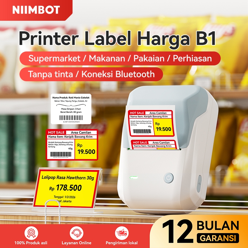 Jual NIIMBOT B1 Printer Label Harga Supermarket Komersial Portabel ...