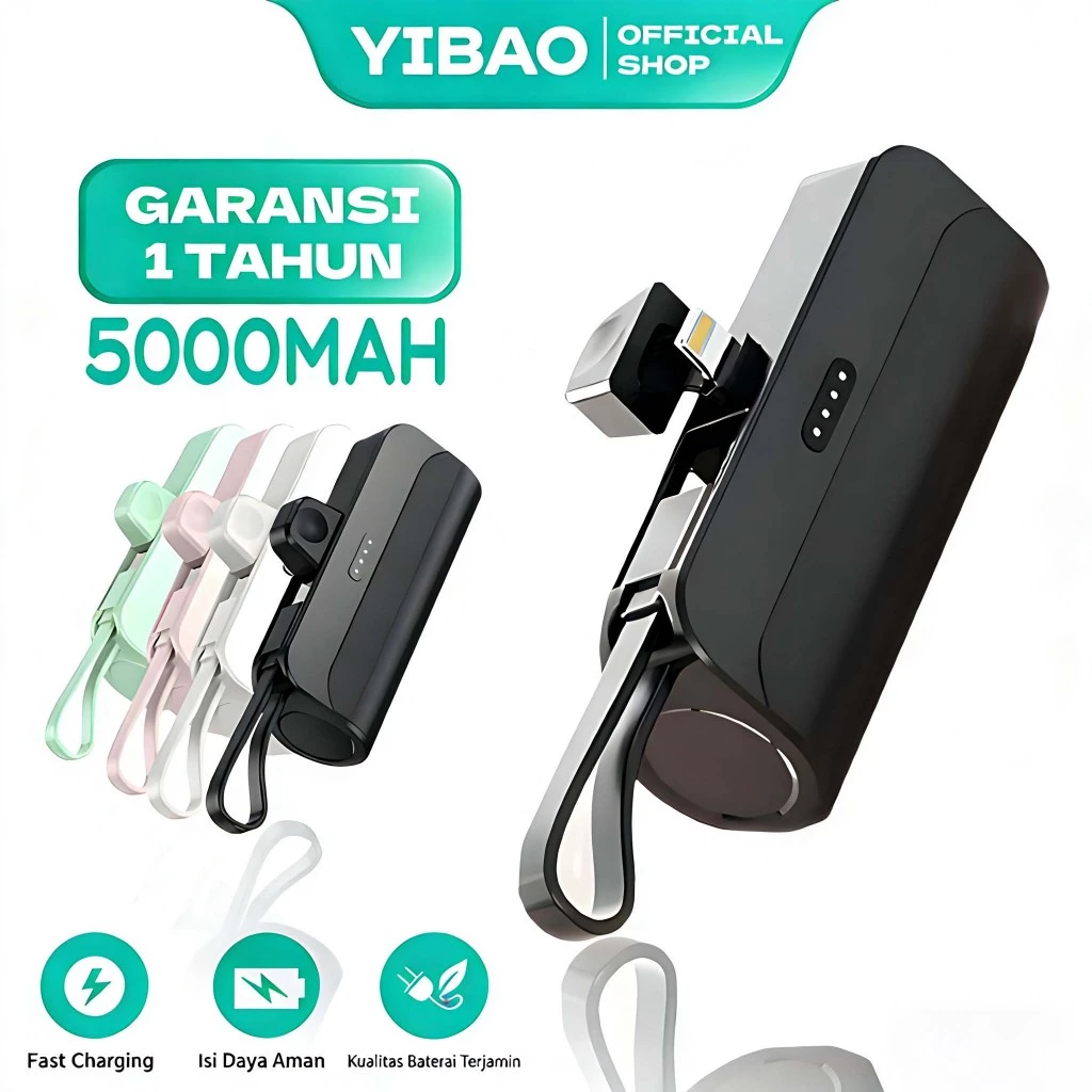 Powerbank mini YIBAO LENTIVEN 5000 mAh desain elegan