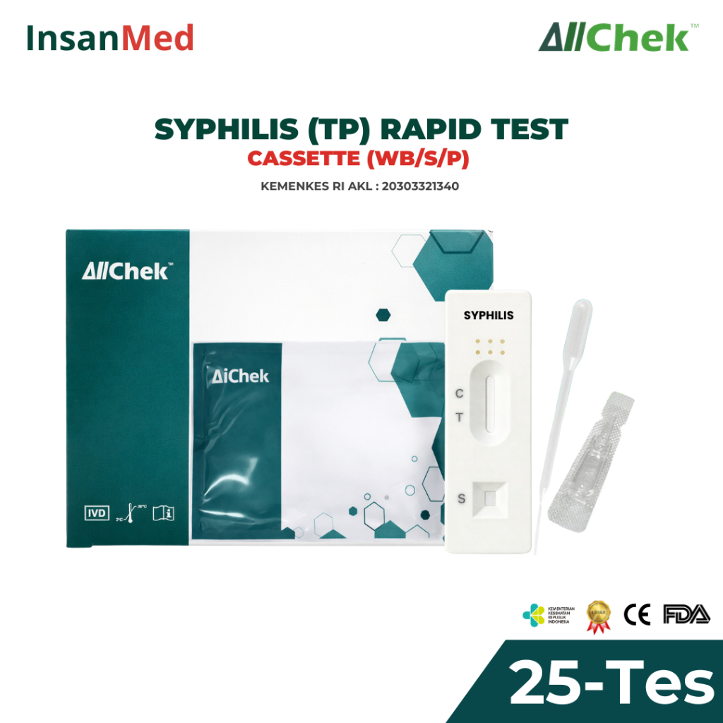 Jual Allchek Syphilis Test Cassette (WB + Buffer) – Tes Sifilis Isi 25 ...