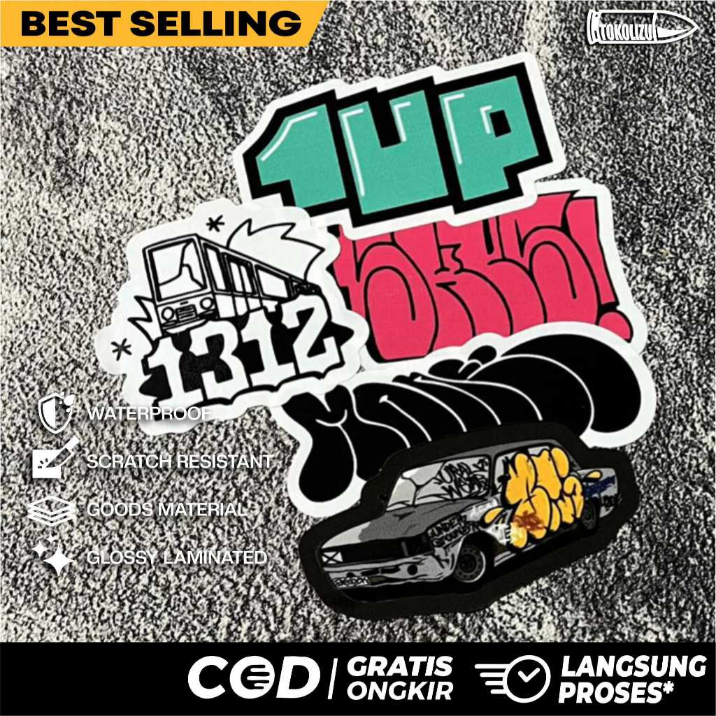 Jual STICKER KALCER HELM ANTI AIR BAHAN GRAFTAC | GRAFFITI | 1UP MANDY ...