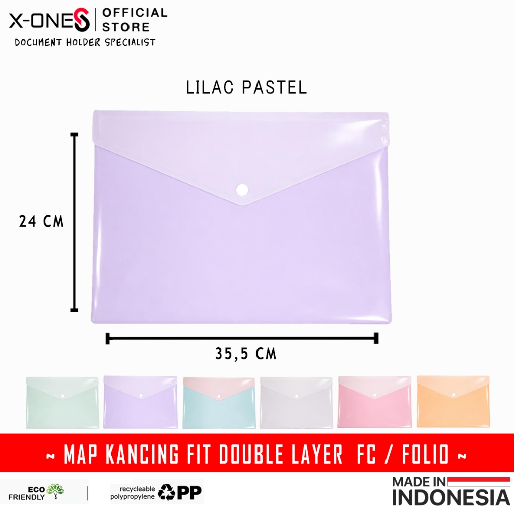 Jual X-ONE MAP KANCING DOUBLE LAYER F4 FOLIO FC PASTEL & DOFF MAP ...