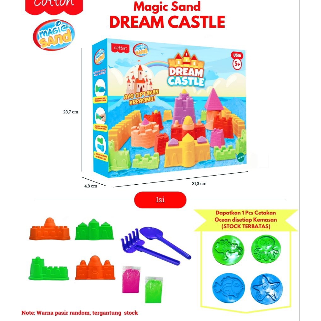 Jual Mainan Edukasi Anak Magic Sand Pasir Ajair Series Dream Castle ...