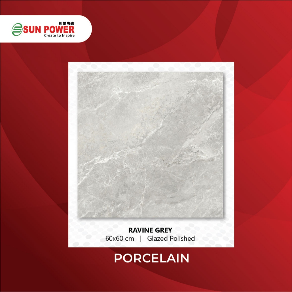 Jual SUN POWER Ravine Grey 60x60 Glazed Polished – Granit Tiles Lantai ...